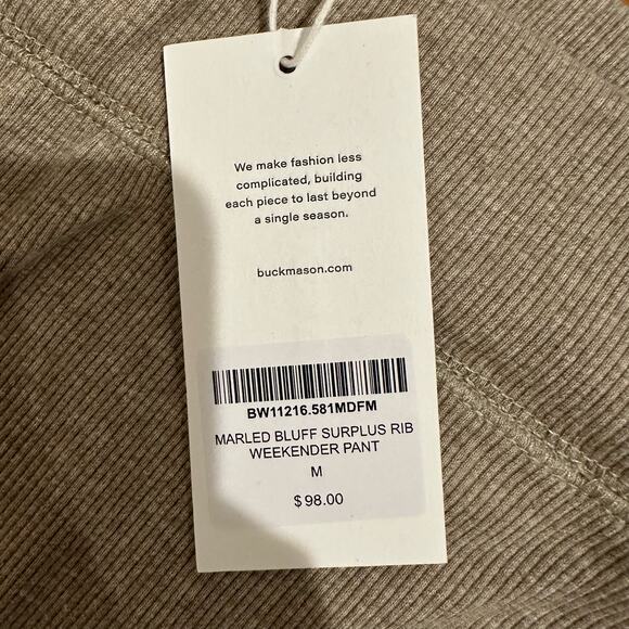 NWT Buck Mason Surplus Rib Weekender Pant in Marled Bluff size M - Picture 5 of 13